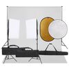 vidaXL Kit de studio photo avec &eacute;clairage toile de fond et r&eacute;flecteur