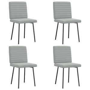 vidaXL Chaises &agrave; manger lot de 4 Gris clair Velours