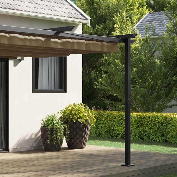 vidaXL Gazebo mural Taupe Acier