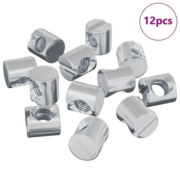 vidaXL &Eacute;crous &agrave; baril 12 pcs M6 x 12 mm (Diam&egrave;tre de filetage x H)