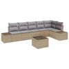vidaXL Ensemble de canap&eacute; de jardin 7 pc Beige et gris polyrotin