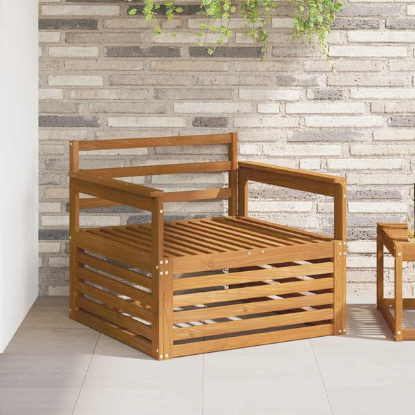 vidaXL 2 Pi&egrave;ce Canap&eacute; avec Accoudoirs Bois d'Acacia Massif Naturel