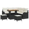 vidaXL Ensemble de canap&eacute; de jardin 8 pc Noir polyrotin