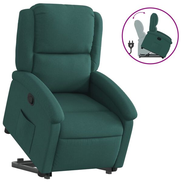 vidaXL Fauteuil inclinable vert fonc&eacute; tissu