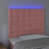 vidaXL Tête de lit à LED Rose 100x5x118/128 cm Velours