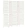 vidaXL Cloison de s&eacute;paration 5 panneaux blanc bois de paulownia massif