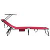 vidaXL Chaise longue pliante avec coussin Rouge 56 x 190 x 81cm tissu
