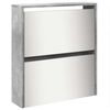 vidaXL Armoire &agrave; chaussures miroir 5 niveaux gris b&eacute;ton 63x17x169,5 cm
