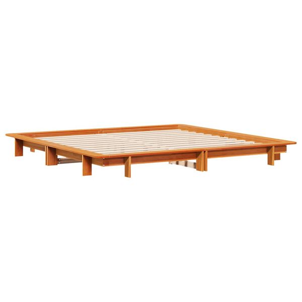 vidaXL Cadre de lit sans matelas cire marron 180x200cm bois pin massif