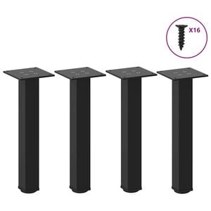 vidaXL Pieds de table basse 4 pi&egrave;ces Noir 30-32 cm Acier
