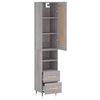 vidaXL Buffet haut Sonoma gris 34,5x34x180 cm Bois d'ing&eacute;nierie