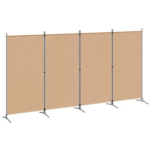 vidaXL Paravent 4 panneaux Beige 346 x 180 cm Tissu