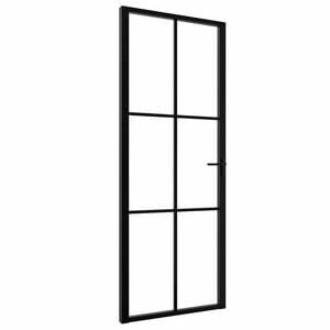 vidaXL Porte int&eacute;rieure Verre ESG et aluminium 76x201,5 cm Noir