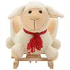 vidaXL Mouton &agrave; bascule avec dossier Peluche 60x32x50 cm Blanc