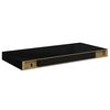 vidaXL &Eacute;tag&egrave;re murale flottante 4 pcs Noir brillant 50x23x3,8 cm MDF