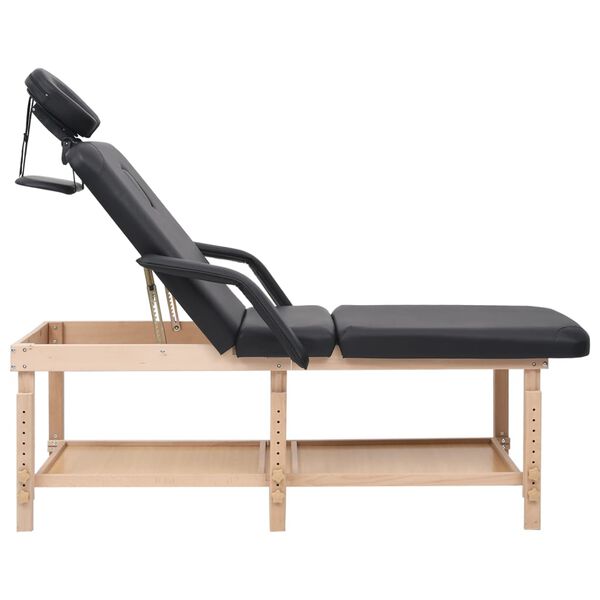 vidaXL Table de massage à 3 zones Noir Similicuir