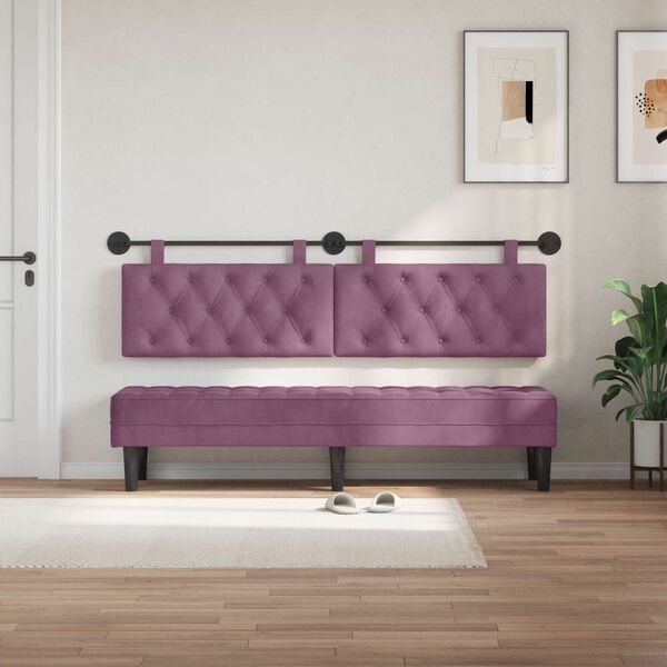 vidaXL T&ecirc;te de lit suspendue Pourpre 190 x 55 x 7 cm Velours