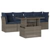 vidaXL Ensemble de canap&eacute; de jardin 5 pcs avec coussins gris r&eacute;sine tress&eacute;e