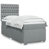 vidaXL Sommier &agrave; lattes de lit avec matelas Gris clair 100x200cm Tissu