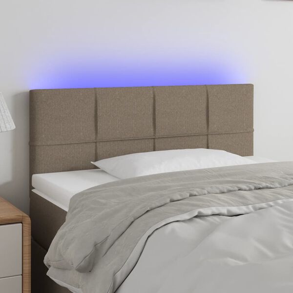 vidaXL T&ecirc;te de lit &agrave; LED Taupe 100x5x78/88 cm Tissu