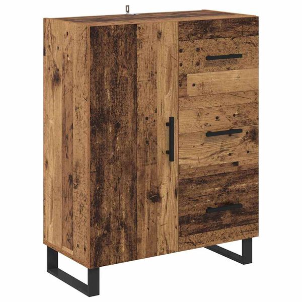 vidaXL Buffet Bois Ancien 69,5 x 34 x 90 cm Bois d'ing&eacute;nierie et fer