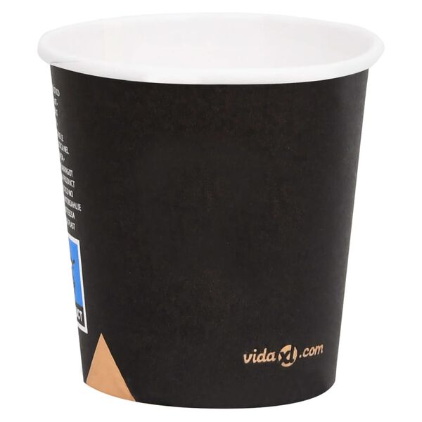 vidaXL Tasses &agrave; caf&eacute; en papier 120 ml 1000 pcs Noir