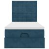 vidaXL Cadre de lit ottoman avec matelas bleu fonc&eacute; 90x200 cm velours