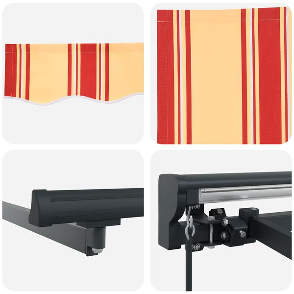 vidaXL Auvent Rétractable Jaune et Orange 350x250 cm tissu