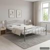 vidaXL Cadre de lit sans matelas gris m&eacute;tal 160x200 cm