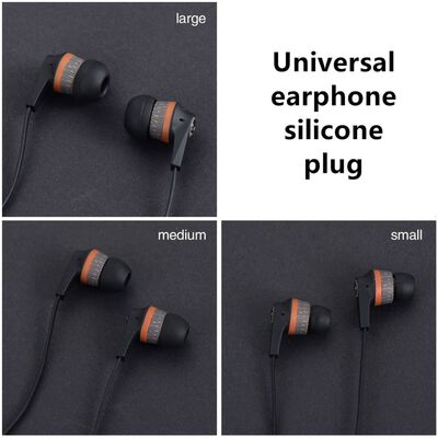 Pack de 3 écouteurs universels intra-auriculaires - silicone - noir