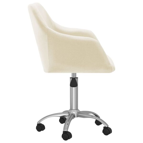 vidaXL Chaise pivotante de bureau Cr&egrave;me Tissu