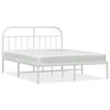 vidaXL Cadre de lit m&eacute;tal sans matelas et t&ecirc;te de lit blanc 140x200 cm