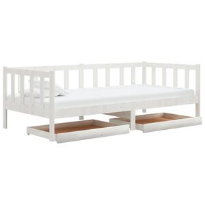 vidaXL Lit de jour sans matelas avec tiroirs 90x200 cm blanc