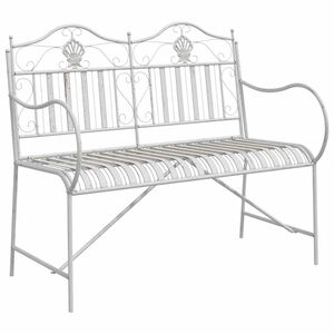 vidaXL Banc de jardin 2 -Seater 103,5 x 59 x 89 cm Acier Blanc antique