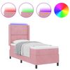 vidaXL Lit &agrave; Ressorts avec Matelas LED Rose 80 x 200 cm Velours