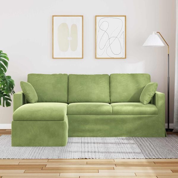 vidaXL Canap&eacute; Vert clair 198 x 134 x 80 cm Velours