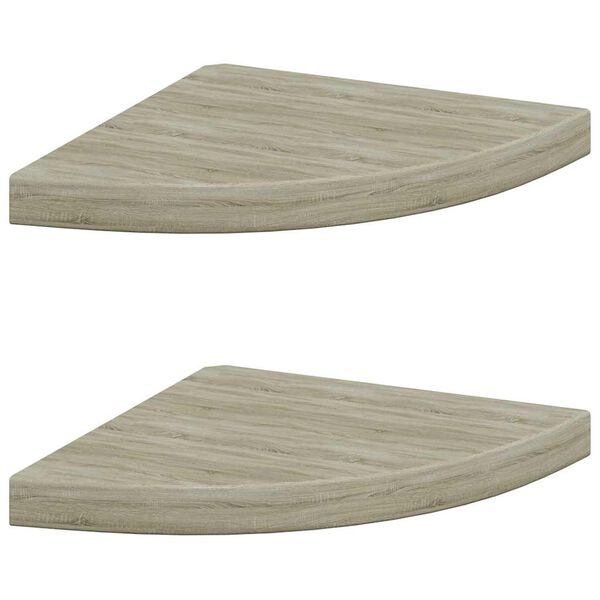 vidaXL &Eacute;tag&egrave;res d'angle flottantes 2 pcs ch&ecirc;ne 35x35x3,8 cm MDF
