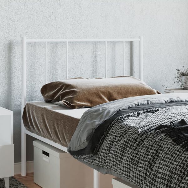 vidaXL T&ecirc;te de lit de remplacement m&eacute;tal blanc 90 cm