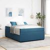vidaXL Cadre de lit avec matelas Bleu 140 x 200 cm tissu