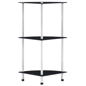 vidaXL &Eacute;tag&egrave;re 3 niveaux Noir 30x30x67 cm Verre tremp&eacute;