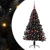 vidaXL Sapin de No&euml;l artificiel pr&eacute;-&eacute;clair&eacute; Noir 120 cm PVC