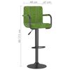 vidaXL Tabouret de bar Vert clair Velours