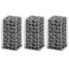 vidaXL Jeu de panier de gabion 3 pcs Fil galvanis&eacute; 25x25x50 cm