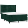 vidaXL Sommier &agrave; lattes de lit et matelas Vert fonc&eacute; 140x200cm Velours