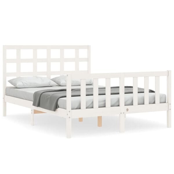 vidaXL Cadre de lit sans matelas blanc 120x200 cm bois de pin massif