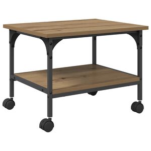 vidaXL Support d'imprimante Ch&ecirc;ne artisanal 50 x 40 x 38 cm