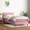 vidaXL Sommier &agrave; lattes de lit avec matelas rose 100x220 cm velours