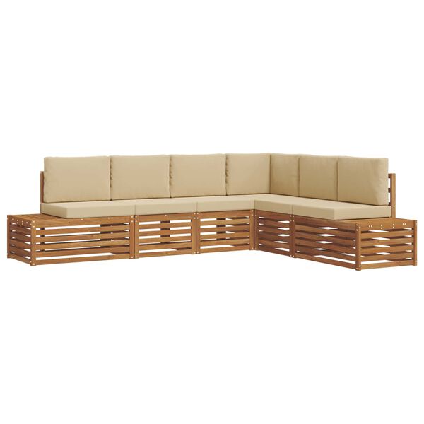 vidaXL Ensemble de canap&eacute;s d'ext&eacute;rieur 6 Pi&egrave;ce Naturel et Beige