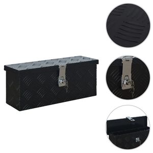 vidaXL Bo&icirc;te en aluminium 485x140x200 mm Noir