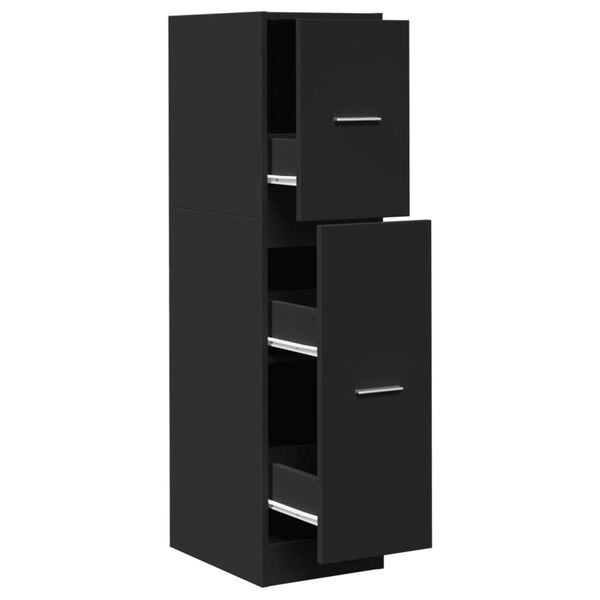 vidaXL Armoire d'apothicaire noir 30x41x118 cm bois d'ingénierie